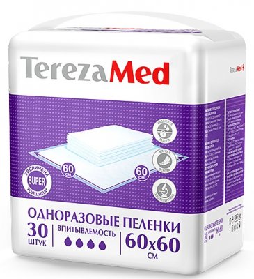 Купить terezamed (терезамед), пеленки одноразовые супер 60х60см 30 шт в Дзержинске