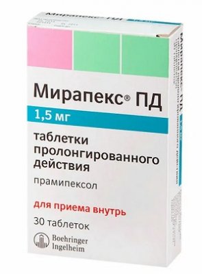 Купить мирапекс пд, таблетки пролонгированного действия 1,5мг, 30 шт в Дзержинске
