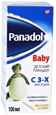 Купить панадол детский, суспензия для приема внутрь 120мг/5мл, 100мл в комплекте со шприцем мерным в Дзержинске