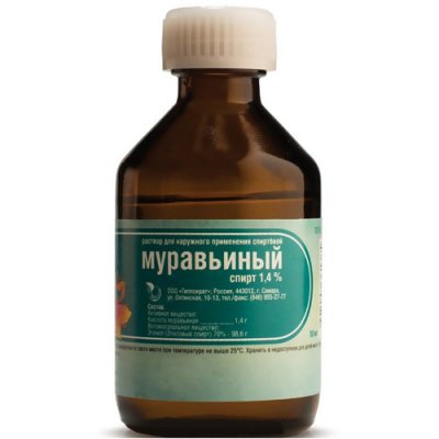 Купить муравьиный спирт, раствор для наружного применения спиртовой 1,4%, 50мл в Дзержинске