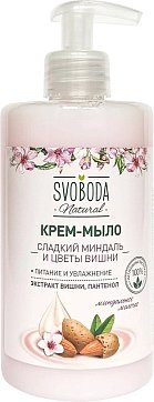 Svoboda Natural (Свобода Натурал) крем-мыло жидкое сладкий Миндаль и цветы Вишни, 430 мл