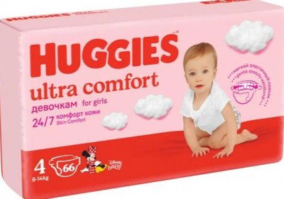 Купить huggies (хаггис) подгузники ультра комфорт для девочек 8-14кг 66 шт в Дзержинске