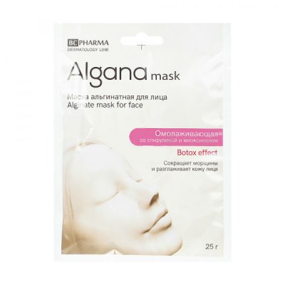 Купить альгана маск (alganamask) маска для лица альгинатная омолаживающая со спирулиной, 1 шт в Дзержинске