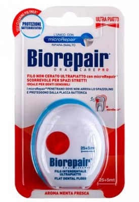 Купить биорепейр (biorepair) зубная нить ультратонкая для чувствительных десен без воска, 30м в Дзержинске
