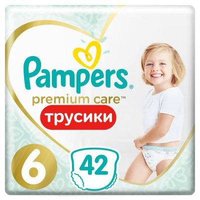 Купить pampers premium care (памперс) подгузники-трусы 6 эксра лэдж 15+ кг, 42шт в Дзержинске