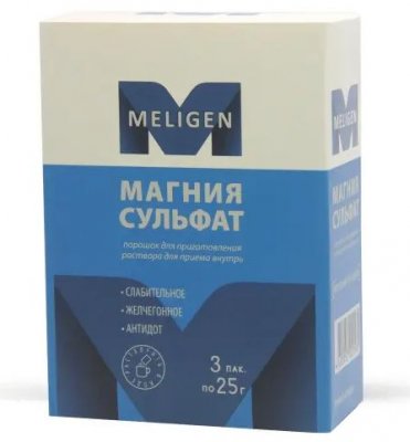 Купить магния сульфат, порошок для приготовления раствора для приема внутрь 25г, 3шт в Дзержинске