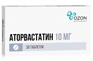 Купить аторвастатин, таблетки, покрытые пленочной оболочкой 10мг, 30 шт в Дзержинске