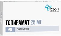 Купить топирамат, таблетки, покрытые пленочной оболочкой 25мг, 30 шт в Дзержинске