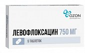 Купить левофлоксацин, таблетки, покрытые пленочной оболочкой 750мг, 5 шт в Дзержинске