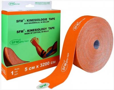 Купить лента (тейп) кинезиологическая sfm-plaster на хлопковой основе 5см х 3,2м оранжевый в Дзержинске
