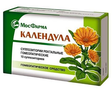 Календула, суппозитории ректальные гомеопатические, 10 шт