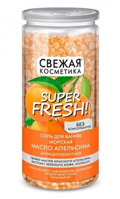 Купить фитокосметик свежая косметика соль для ванны морская антицеллюлитная с маслом апельсина, 480г в Дзержинске