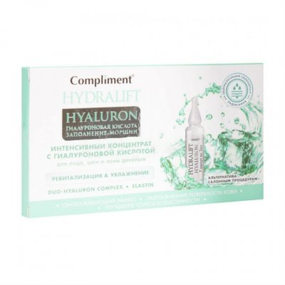 Купить compliment hydralift hyaluron (комплимент) концентрат для лица, шеи и декольте, ампулы 2мл, 7шт в Дзержинске