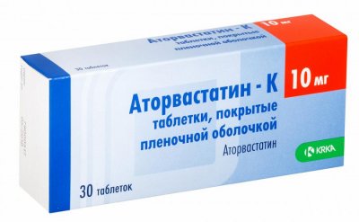 Купить аторвастатин-к, таблетки, покрытые пленочной оболочкой 10мг, 30 шт в Дзержинске