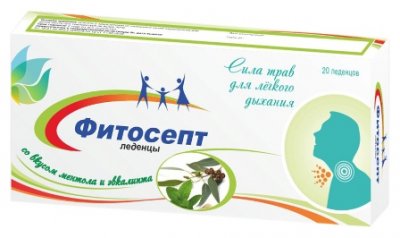 Купить фитосепт, леденцы со вкусом ментола и эвкалипта, 20 шт бад в Дзержинске