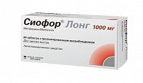 Купить сиофор лонг, таблетки с пролонгированным высвобождением 1000 мг, 60 шт в Дзержинске