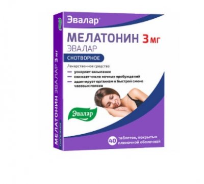 Купить мелатонин эвалар, таблетки, покрытые пленочной оболочкой 3мг, 40 шт в Дзержинске