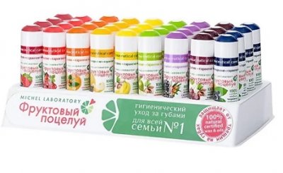 Купить фруктовый поцелуй помада гигиеническая микс 3,5г, 36 шт в Дзержинске