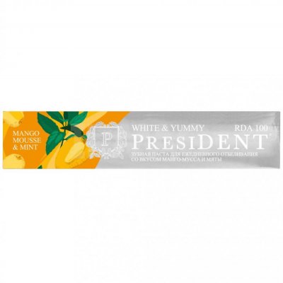 Купить президент (president) зубная паста white&yummy манго-мусс с мятой 75мл в Дзержинске