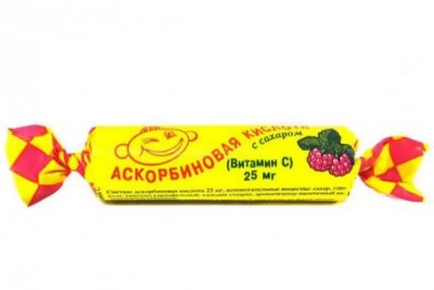 Купить аскорбиновая кислота с сахаром, таблетки со вкусом малины, 10 шт бад в Дзержинске