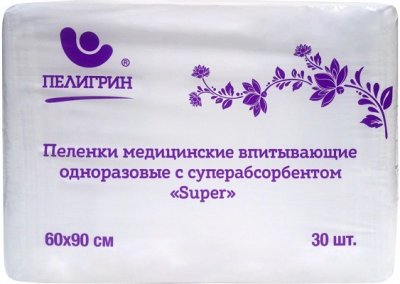 Купить пелигрин, пеленки впитывающие с суперабсорбентом 60х90 30 шт в Дзержинске