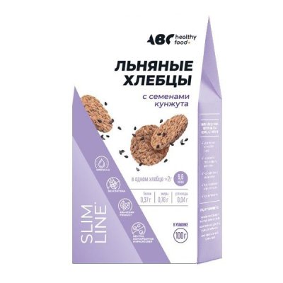 Купить хлебцы льняные с семенами кунжута abc healthy food (хэлфи фуд), 100г в Дзержинске