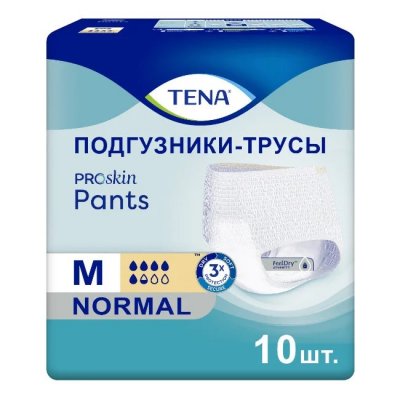 Купить tena (тена) подгузники-трусы, proskin pants normal размер м, 10 шт в Дзержинске