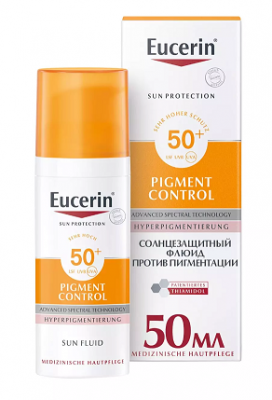 Купить eucerin sensitive protect (эуцерин), флюид солнцезащитный против пигментации, 50мл spf50+ в Дзержинске