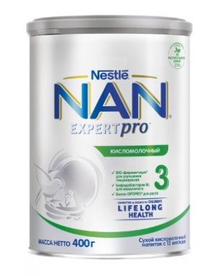 Купить nan 3 (нан) кисломолочный смесь сухая для детей с12 месяцев, 400г в Дзержинске