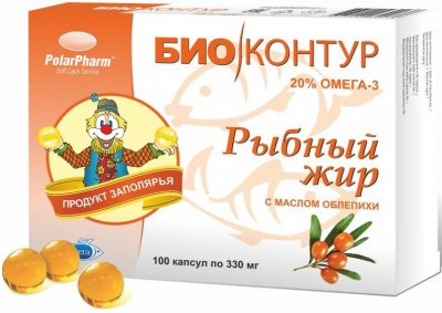 Купить рыбный жир биоконтур с маслом облепихи, капсулы, 100 шт бад в Дзержинске