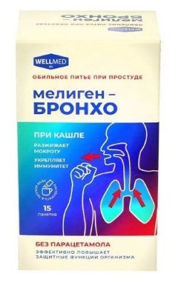 Купить мелиген-бронхо микстура от кашля сухая для взрослых пакет, 15 шт бад в Дзержинске
