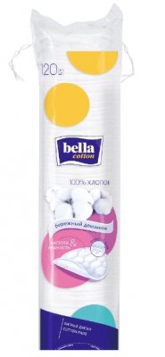 Купить bella cotton (белла) ватные диски круглые, 120 шт в Дзержинске