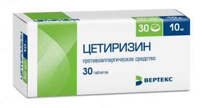 Купить цетиризин, таблетки, покрытые пленочной оболочкой 10мг, 30 шт от аллергии в Дзержинске