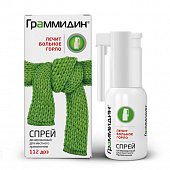 Купить граммидин, спрей для местного применения дозированный 0,06мг+0,1мг/доза, флакон 112доз в Дзержинске