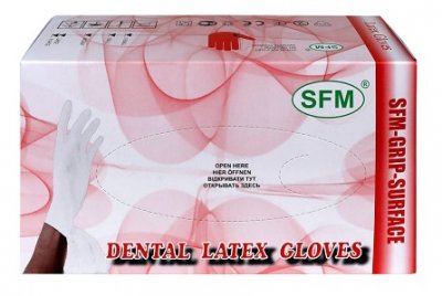 Купить перчатки sfm стоматологические латексные нестерильные неопудренные текстурированные размер s, 100 шт в Дзержинске