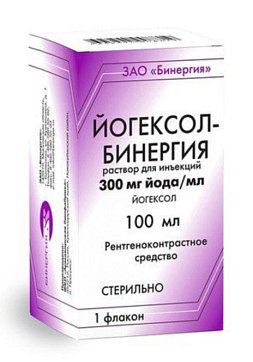 Йогексол-Бинергия, раствор для инъекций 300мг йода/мл флакон 100мл 1 шт.