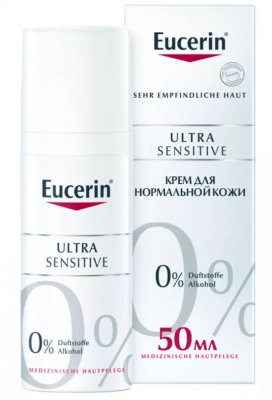 Купить eucerin ultrasensitive (эуцерин) крем для лица для чувствительной, нормальной и комбинированной кожи успокаивающий 50 мл в Дзержинске