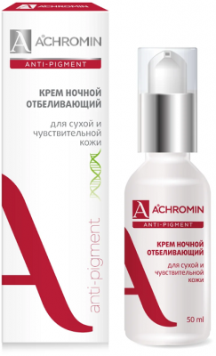 Купить achromin anti-pigment (ахромин) крем для лица отбеливающий для сухой и чувствительной кожи ночной 50мл в Дзержинске