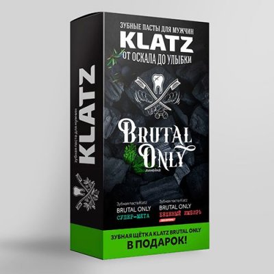 Купить klatz (клатц) набор для мужчин зубная паста мята 75мл+зубная паста имбирь 75мл+зубная щетка жесткая в Дзержинске