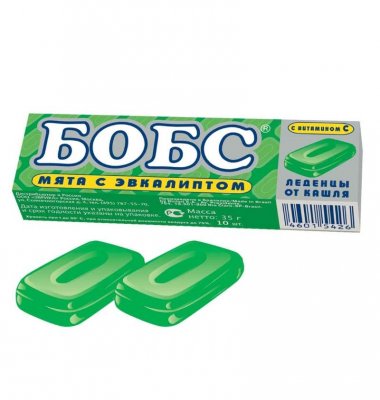 Купить бобс, леденцовая карамель со вкусом мяты и эвкалипта, 10 шт бад в Дзержинске
