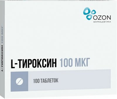 Купить l-тироксин, таблетки 100мкг, 100 шт в Дзержинске