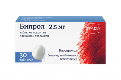 Купить бипрол, таблетки, покрытые пленочной оболочкой 2,5мг, 30 шт в Дзержинске