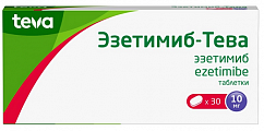 Купить эзетимиб-тева, таблетки 10мг 30шт в Дзержинске