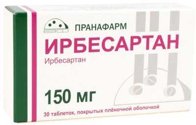 Купить ирбесартан, таблетки, покрытые пленочной оболочкой 150мг, 30 шт в Дзержинске