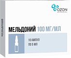 Купить мельдоний, раствор для инъекций 100мг/мл, ампулы 5мл, 10 шт в Дзержинске