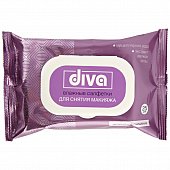 Купить diva (дива) салфетки влажные для снятия макияжа с мицеллярной водой и экстрактом цветов розы, 25 шт в Дзержинске