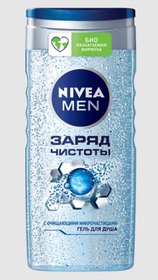 Купить nivea (нивея) для мужчин гель для душа заряд чистоты, 250мл в Дзержинске