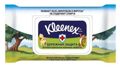 Купить клинекс (kleenex) салфетки влажные антибактериальные дисней 40 шт в Дзержинске