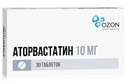 Купить аторвастатин, таблетки, покрытые пленочной оболочкой 10мг, 30 шт в Дзержинске