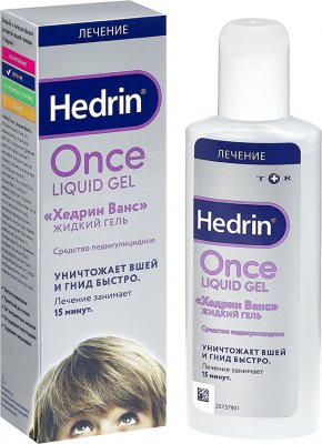 Купить hedrin once (хендрин ванс), средство педикулицидный (от вшей и гнид) жидкий гель, 100мл в Дзержинске